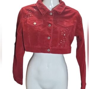 CLASH micro jacket Y2K dark red corduroy M